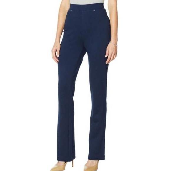 DIANE GILMAN DG2 Navy Blue Pull On Pants SZ M - Picture 1 of 7